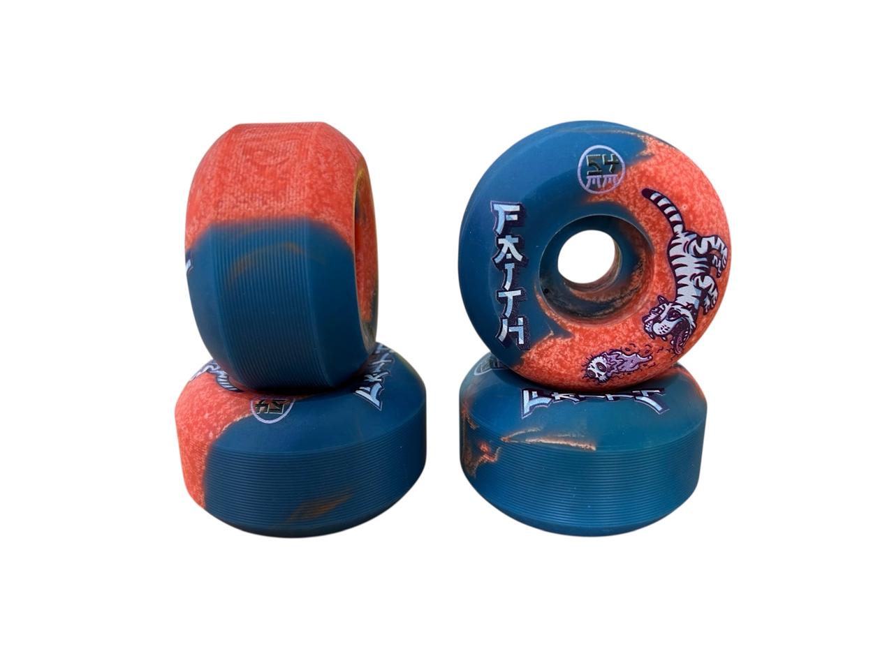 Roda Faith Azul Tigre - 54 mm 100A